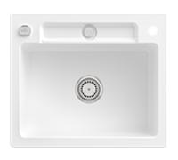 Villeroy und Boch Siluet évier 334602KG avec garniture de vidage et actionnement excentrique, Blanche Neige