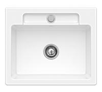 Villeroy und Boch Siluet évier à chasse d'eau 33462FR1 avec garniture de vidage et actionnement excentrique, blanc