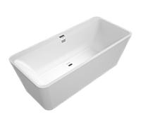 Villeroy und Boch Squaro Edge 12 baignoire rectangulaire Duo UBQ180SQE9T2VRW 180 x 80 cm, blanc pierre, avec Multiplex Trio , chromé