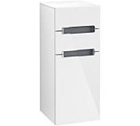 Villeroy und Boch Subway 2.0 armoire latérale A7130SDH 35,6x85,7cm, droite, poignée argent mat, blanc, blanc brillant