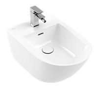 Villeroy & Boch Subway 3.0 bidet, ovale, suspendu, 1 trou pour robinet, avec trop-plein, 560x375x270mm, 447000R1, Couleur: Céramique blanche Plus
