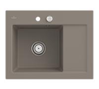 Villeroy und Boch Subway 45 Évier compact encastrable 331202TR gauche, avec garniture de vidage , commande excentrique, 650 x 510 mm, bois CeramicPlus