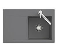 Villeroy und Boch Subway Style 45 Évier plat à chasse d'eau 33482FKG gauche, avec garniture de vidage , blanc neige CeramicPlus, 78 x 51 cm