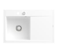 Villeroy und Boch Subway Style 45 Évier plat encastrable 334802R1 gauche, avec garniture de vidage , blanc alpin CeramicPlus, 78 x 51 cm