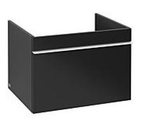 Villeroy und Boch Venticello A93302PD 60,3 x 42 x 50,2 cm, poignée blanche, Black Matt Lacquer