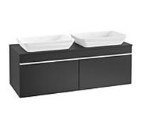 Villeroy und Boch Venticello A94902PD 125,7 x 43,6 x 50,2 cm, poignée blanche, Black Matt Lacquer