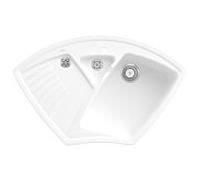 Villeroy und Boch Arena évier d'angle 672901R1 garniture de vidange , fonctionnement manuel, restes de bol, blanc