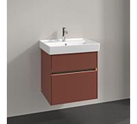 Villeroy & Boch Collaro Meuble sous-lavabo, 2 tiroirs, lavabo au centre, avec éclairage, 554x546x444mm, C008B0AH