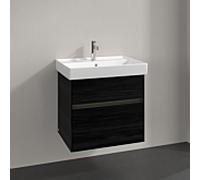 Villeroy et Boch Collaro meuble sous-vasque C009B0AB 60,4x54,6x44,4cm, évier central, éclairage LED, chêne noir