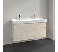 Villeroy & Boch Collaro Meuble sous-lavabo, 4 tiroirs, lavabo au centre, avec éclairage, 1154x546x444mm, C012B0AA