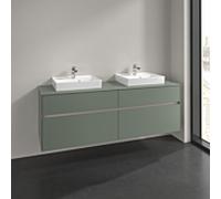Villeroy & Boch Meuble sous-vasque Collaro C024B0AF 160x54,8x50 cm, 2 lavabos, LED, vert tendre