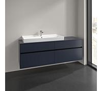 Villeroy und Boch Collaro meuble sous-vasque C029B0VQ 160x54,8x50cm, meuble sous-vasque à gauche, avec éclairage LED, bleu marine