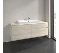 Villeroy & Boch V&B Meuble sous-lavabo Collaro 160x54,8x50 cm, évier centré, chêne blanc Quantité:1