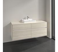 Villeroy & Boch V&B Meuble sous-lavabo Collaro 140x54,8x50cm, avec évier central, chêne blanc Quantité:1