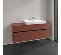 Villeroy und Boch Collaro meuble sous-vasque C090B0AH 140x54,8x50cm, meuble sous-vasque à droite, avec éclairage LED, bordeaux