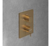 Villeroy und Boch Conum set d'installation finale TVS12700100076 thermostat encastré avec réglage du volume unidirectionnel, montage mural, or brossé