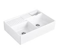 Villeroy und Boch double bac 632391KG poubelle, fonctionnement manuel, bac de repos, Blanche-Neige
