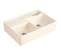 Villeroy und Boch double vasque 632391KR ensemble de déchets, opération manuelle, bol de repos, crema
