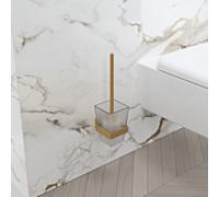 Villeroy & Boch Porte-brosse WC avec brosse Elements Striking TVA15201700076, verre dépoli, or brossé