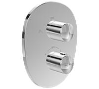 Villeroy und Boch Ensemble de finition Antao TVS11100200061 thermostat encastré avec contrôle du volume bidirectionnel, chromé
