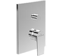 Villeroy und Boch Ensemble de finition Liberty TVS10700500061 Mitigeur de bain à encastrer, avec inverseur, montage mural, chromé