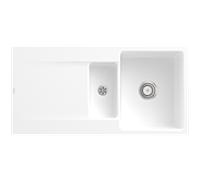 Villeroy und Boch évier à Siluet 33371FRW avec garniture de vidage et fonctionnement manuel, Stone White