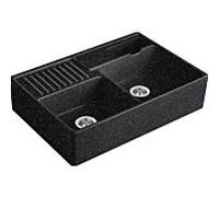 Villeroy und Boch évier double cuve 632392J0 garniture de vidange , fonctionnement excentrique, bac à restes, chromite