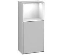 Villeroy und Boch Finion armoire latérale G520GFGJ 41,8 cm, gauche, borne de charge, Emotion, étagère Laque blanc brillant, gris clair mat