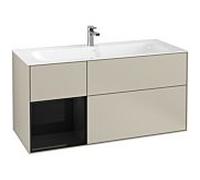 Villeroy und Boch Finion Villeroy und Boch F060PHHH 119,6x59,1cm, étagère à gauche Glossy Black Lacquer , Sand Matt Lacquer