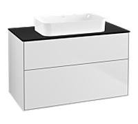 Villeroy und Boch Finion Villeroy und Boch G64200MT 100x60.3x50.1mm, éclairage mural, Verre Noir Mat, Laqué blanc mat