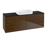 Villeroy und Boch Finion Villeroy und Boch G73200GN 160x60.3x50.1cm, verre noir mat, placage noyer