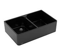 Villeroy und Boch garniture de vidange 2 bacs 638001S5 match0 avec commande manuelle, ébène