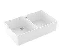 Villeroy und Boch garniture de vidange 2 bacs 639001RW match0 avec commande manuelle, blanc pierre