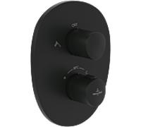 Villeroy und Boch Kit de montage final Antao TVS111002000K5 thermostat encastré avec réglage du volume bidirectionnel, noir mat