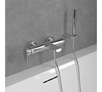 Villeroy und Boch Liberty Mitigeur de baignoire à levier unique TVT10700100061 avec inverseur anti-refoulement mural chromé