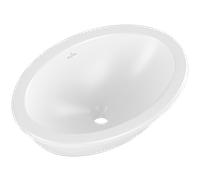 Villeroy und Boch Loop & friends 4A5401RW ovale, sans plate-forme de trou pour robinetterie, avec trop-plein, 48,5 x 32,5 cm, blanc pierre C-plus