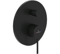 Villeroy und Boch Loop + Friends set de finition TVS106353113K5 mitigeur bain encastré, inverseur, montage mural, noir mat
