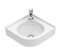 Villeroy und Boch O.NOVO Compact coin lave-mains 73103301 longueur de pied 32 cm, trou de robinetterie 2000 , sans trop-plein, blanc