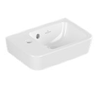 Villeroy und Boch O.novo lave-mains 434236T2 36x25cm, carré, vasque à droite, avec trou pour robinetterie, avec trop-plein, blanc AntiBac C-plus