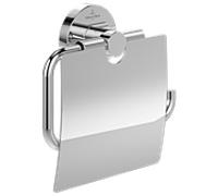 Villeroy und Boch Porte-rouleau de papier toilette Elements Tender TVA15101300061 134x132x38mm, avec couvercle, chromé