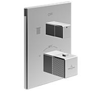 Villeroy und Boch Set de finition Mettlach TVS12600300061 thermostat encastré avec réglage du volume bidirectionnel, chromé