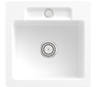 Villeroy und Boch Siluet évier 334501RW avec garniture de vidage et commande manuelle, blanc pierre