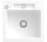 Villeroy und Boch Siluet évier 334502KG avec garniture de vidage et actionnement excentrique, Blanche Neige