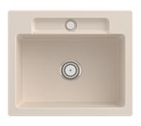 Villeroy und Boch Siluet évier 334601FU avec garniture de vidage et commande manuelle, ivoire