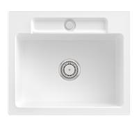 Villeroy und Boch Siluet évier 334601RW avec garniture de vidage et commande manuelle, blanc pierre