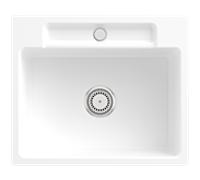 Villeroy und Boch Siluet évier 33461FRW avec garniture de vidage et commande manuelle, White Stone