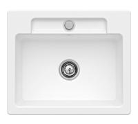 Villeroy & Boch V&B Évier affleurant Siluet 60 S Flat avec garniture vidage, excentrique, blanc pierre Quantité:1