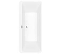 Villeroy und Boch Squaro Edge 12 Oval baignoire Q180SQE7PDT1VRW 180 x 80 cm, drain au milieu Graphit Noir, blanc pierre