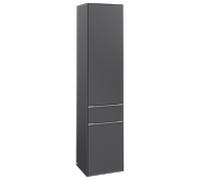 Villeroy & Boch Subway 3.0 Armoires hautes, 1 tiroir et 2 portes butée à droite, 400x1710x362mm, C59100VR, Couleur: Face/carcasse : graphite, poignée : aluminium brillant