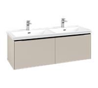 Villeroy & Boch Meuble sous lavabo Subway 3.0 C56701VN, 2 tiroirs, Volcano noir/gris cachemire